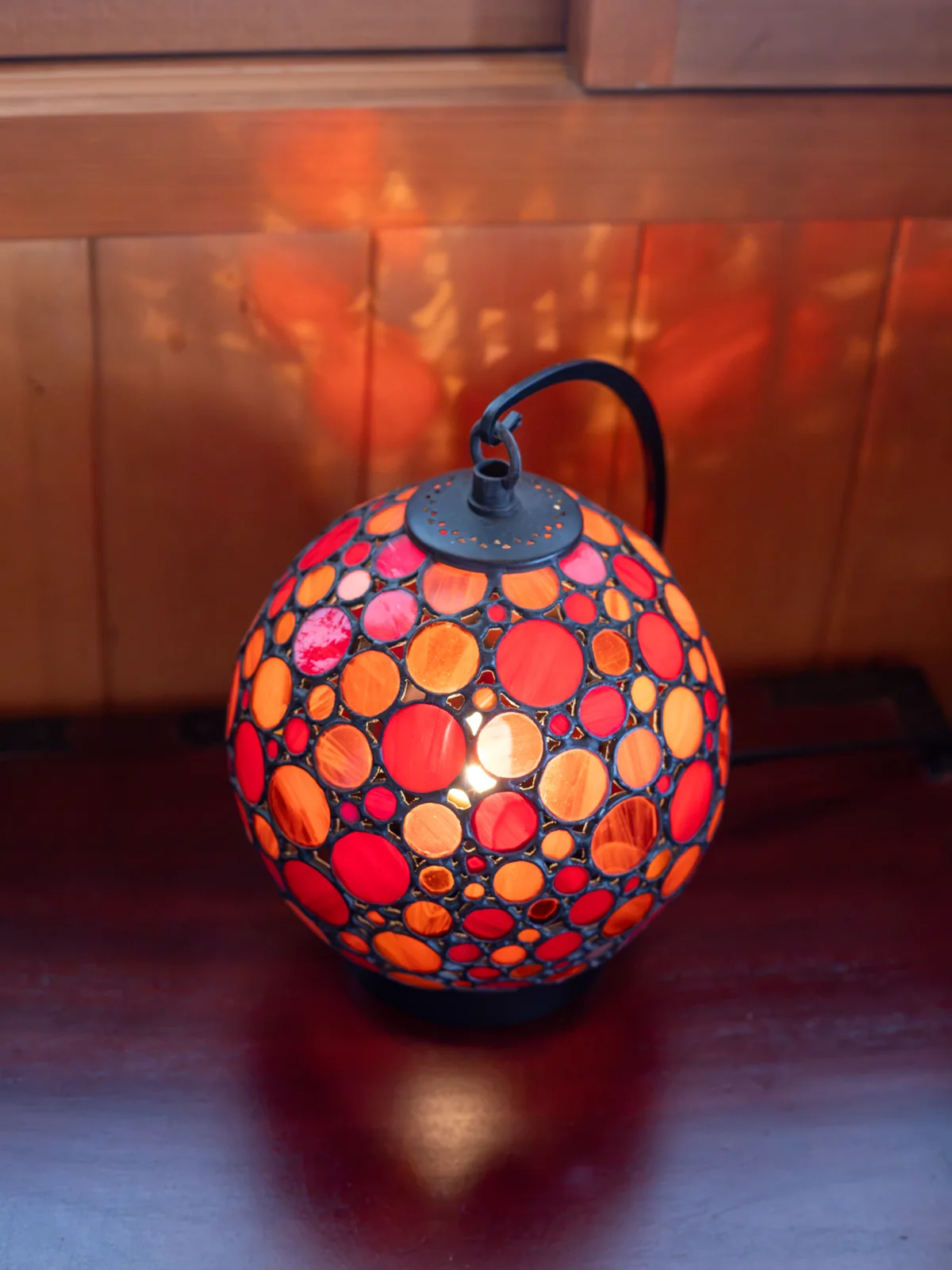 Coloured-glass lamp